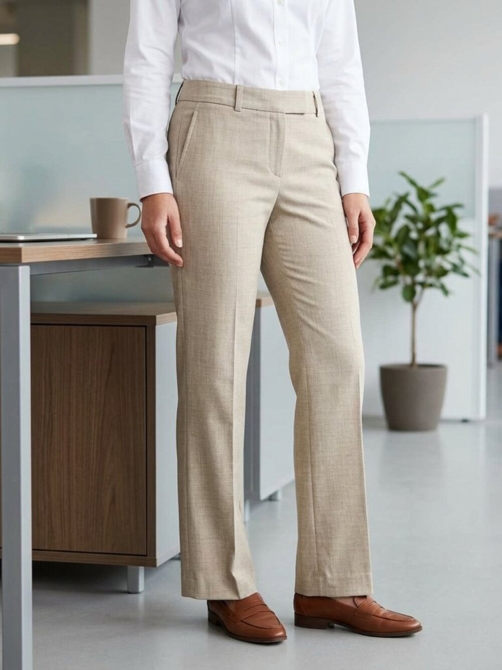Charter Club Womens Dress Pants 10 Tan Buisness Casual Stretch